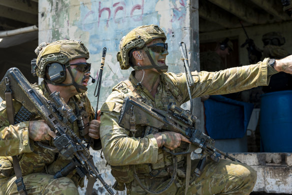 Australian soldiers during a training exercise with the Philippines military.