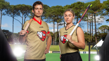 New look: Tom Craig and Mariah Williams will be part of the NSW Pride in the new Hockey One league.