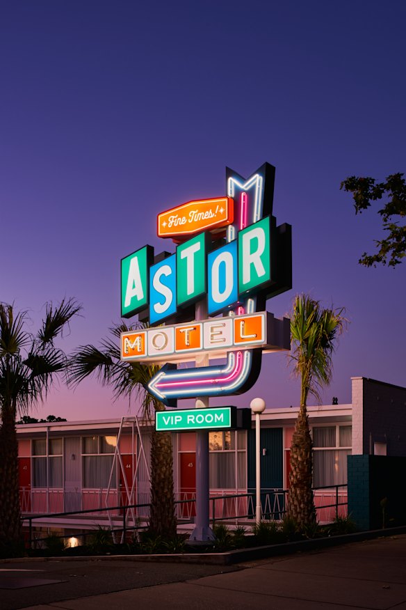 The graphic totem pole could easily have been plucked from the Las Vegas strip.