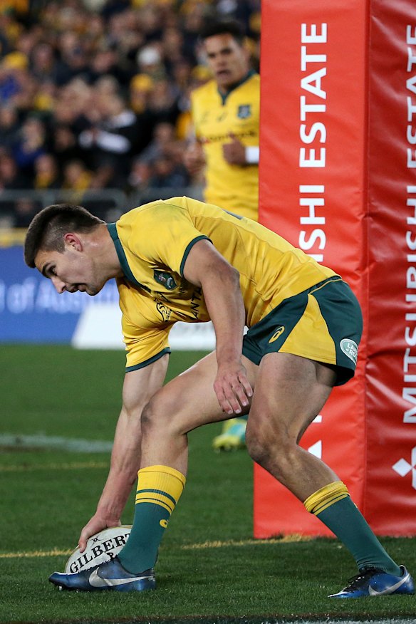 Unencumbered: Jack Maddocks scores on debut for Australia in what was the sole highlight of the second half at ANZ Stadium.