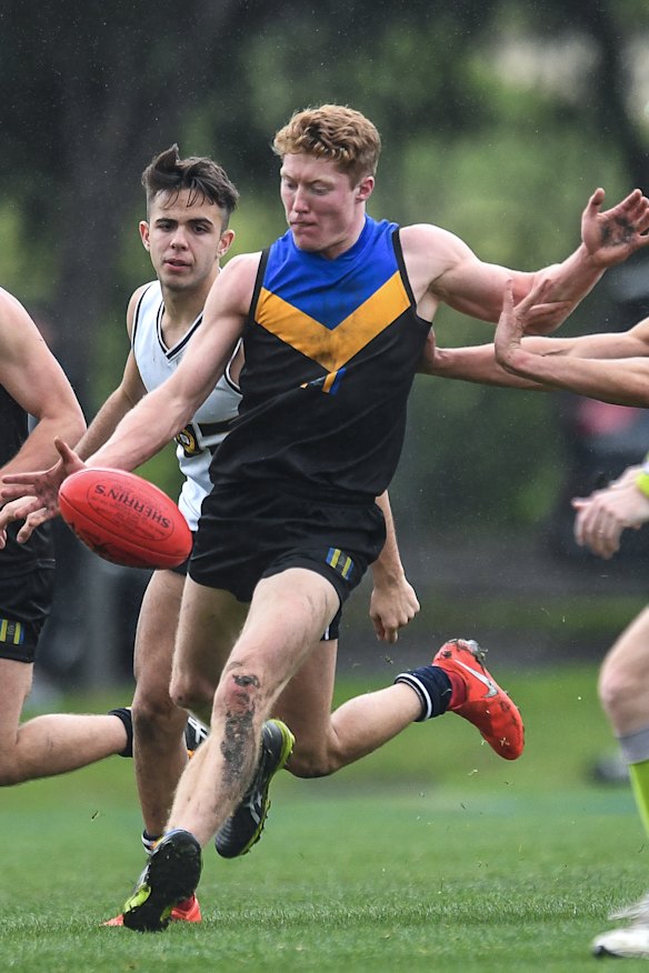 Matt Rowell, the AFL's reigning Brownlow medalist, plays for Carey Grammar in 2019. 