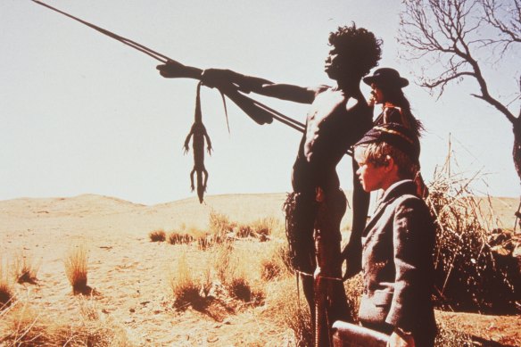 David Gulpilil, Jenny Agutter and Lucien John in Walkabout, directed by Nicolas Roeg.