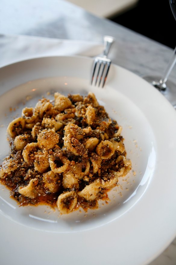 The orecchiette with fennel sausage at Osteria Mozza.