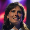 Angie McMahon accepting the award for best independent release at last week’s ARIA Awards. 