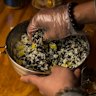 Hand rolled ju-meokbap.