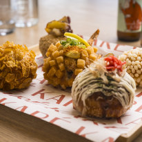 Assorted curry pans (curry-filled bread puffs).