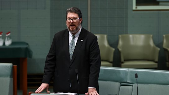 George Christensen on the floor of Parliament on Wednesday.