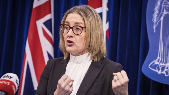 Premier Jacinta Allan addressing the media on Tuesday, 