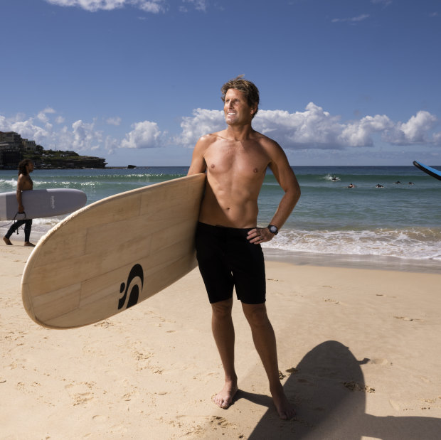 Bondi Rescue lifeguard Anthony “Harries” Carroll enjoys surfing with the beginners and the blow-ins.