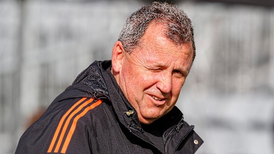 All Blacks head coach Ian Foster during a training session at Eden Park on Thursday. 