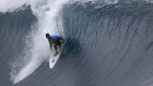 Jack Robinson is action in the Olympic surfing in Tahiti.