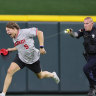 Pitch-invading fan Tasered by police after performing backflip