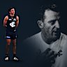 From left: Carlton CEO Graham Wright, Elijah Hollands and coach Michael Voss.  