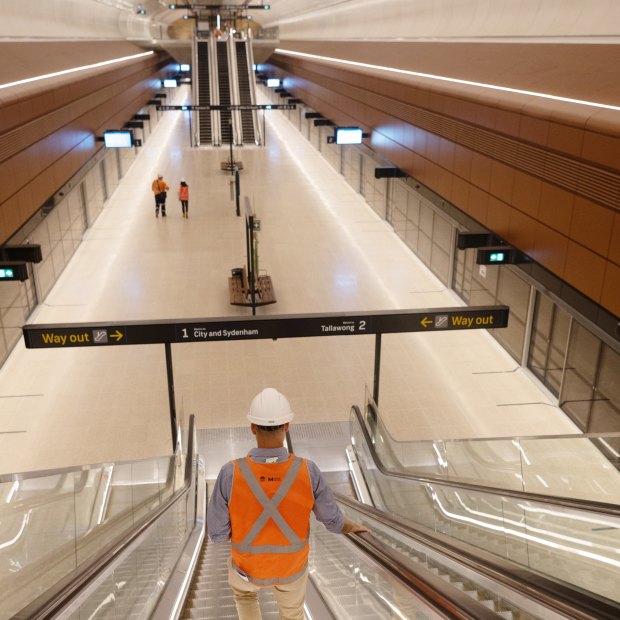 Underground platforms at North Sydney’s Victoria Cross station.