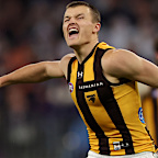 Simply pumped: Hawthorn’s Jack Ginnivan.