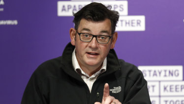 Daniel Andrews announcing the relaxation of some restrictions on Sunday.