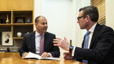 Federal Treasurer Josh Frydenberg and his NSW counterpart Dominic Perrottet.