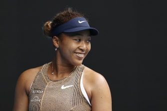 Naomi Osaka smiles during her match against Alize Cornet in the Melbourne Summer Set tennis at Melbourne Park on Tuesday.