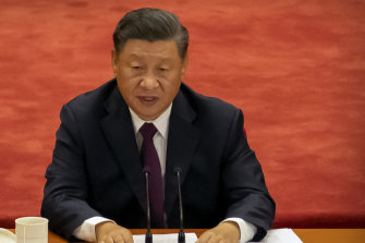 Chinese President Xi Jinping speaks during an event in September last year to honour some of those involved in China’s fight against COVID-19.