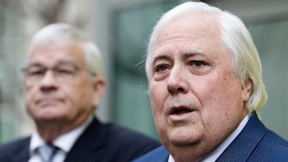Brian Burston (left) defected to Clive Palmer's party last year.