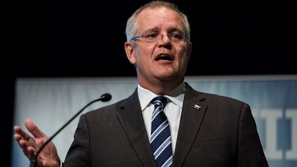 Treasurer Scott Morrison, speaks at the Australian Financial Review Banking and Wealth Summit.