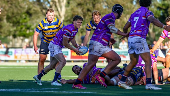 Teddy Wilson in action for Easts in the Shute Shield.