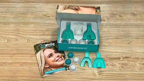 The kit EZ Smile users are sent to set up their clear-aligner braces. 