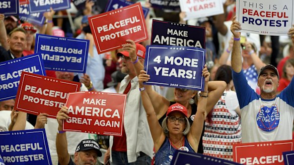 President Donald Trump has held packed indoor rallies, breaching local coronavirus rules. 