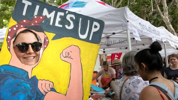 Hundreds attended the Canberra Women's March in January.