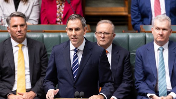 Treasurer Jim Chalmers delivers the 2023-24 federal budget. At the time, he forecast a deficit of $13.9 billion.