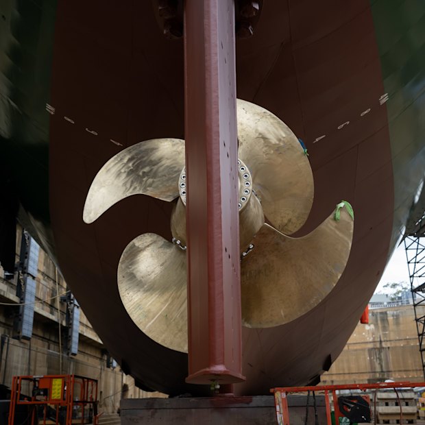 The Narrabeen ferry revealed its true state in dry dock.