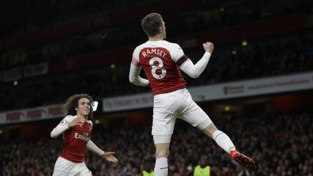 In-demand: Aaron Ramsey, who is off contract, was on the scoresheet for Arsenal.