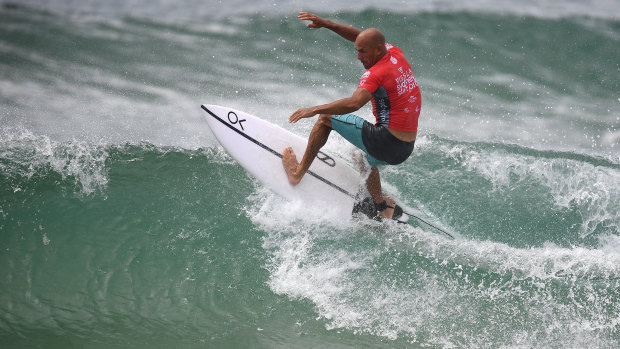 Kelly Slater expects to be 'dodging bullets' when the big waves hit Bells Beach on Friday.