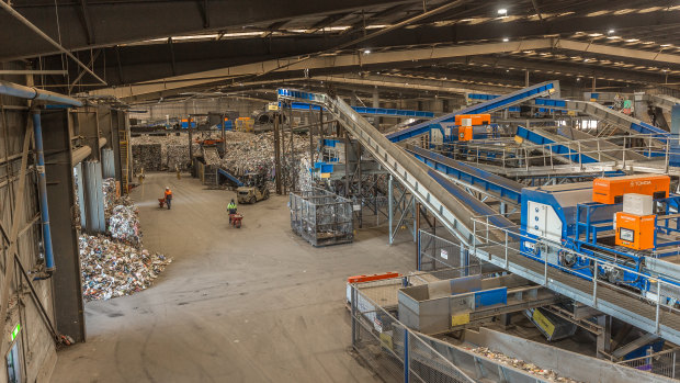 Inside SKM's Laverton North sorting centre after clean-up works began last week.