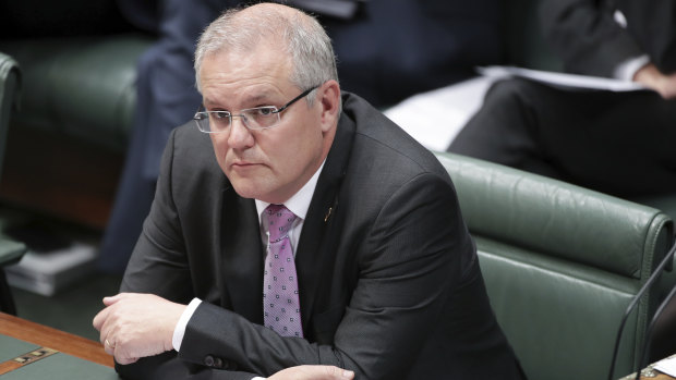 Prime Minister Scott Morrison in question time on Tuesday.