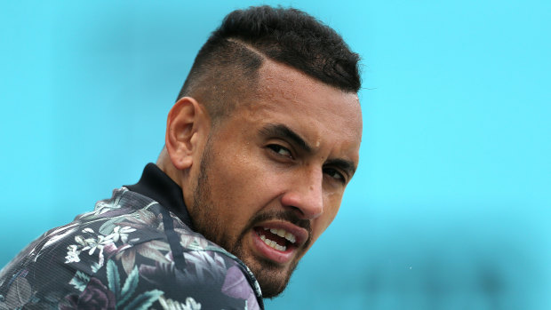Nick Kyrgios has been fined for his outbursts at Queen's Club.