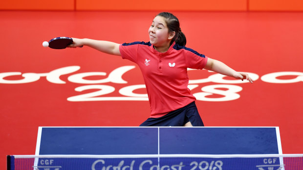 Wales' 11-year-old table tennis player Anna Hursey.