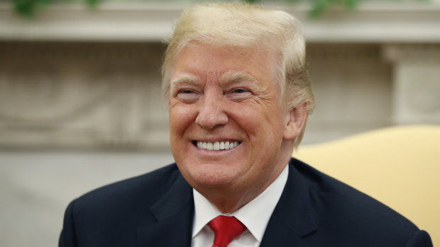 Donald Trump smiles during a meeting with Chilean President Sebastian Pinera in the Oval Office last week.