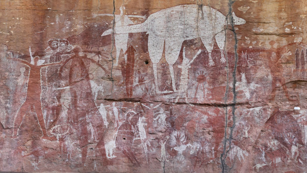 Part of an image of the Magnificent Gallery rock art site in Cape York, Queensland, created using photogrammetry.
