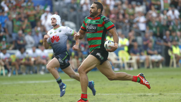 Greg Inglis just can't but score against the Canberra Raiders.