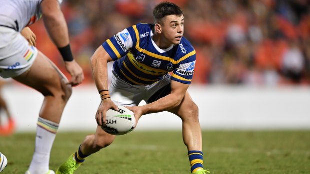 Blue and gold star: Eels hooker Reed Mahoney.
