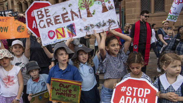 School students participating in the Strike for the Climate in Sydney in September.
