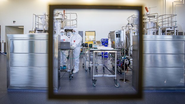 Staff at CSL in Melbourne as they prepared to start making the AstraZeneca vaccine in November 2020.