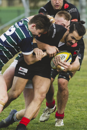 Canberra rugby union John I Dent Cup. Gungahlin Eagles v Uni-Norths Owls.
Gungahlins Jamie Kotz.