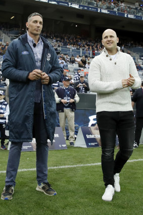 Cats fans had the chance to thank former stars Harry Taylor and Gary Ablett jnr at GMHBA Stadium.