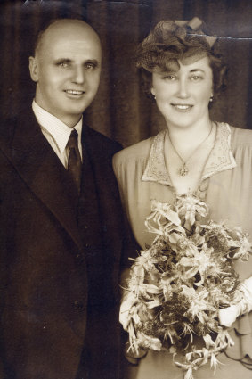 Winifred Smith on her wedding day to Willoughby 
 “Wob” Smith in  1946.  