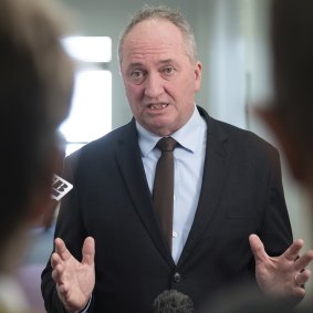 Another apology: Barnaby Joyce addresses the media last month.