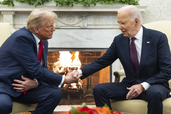 President Joe Biden meets with President-elect Donald Trump in the Oval Office of the White House after the election in November.