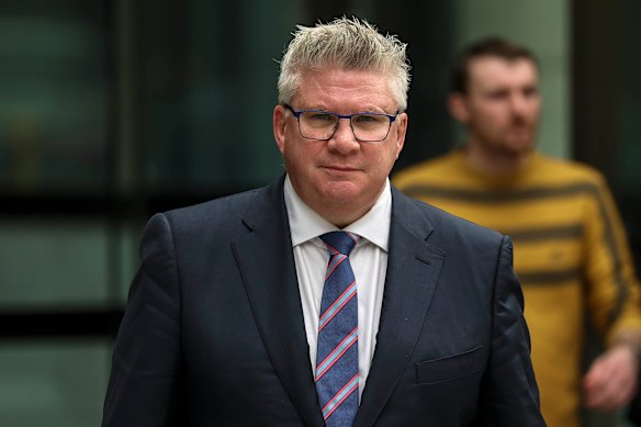 Former Melbourne Rebels president Paul Docherty appears at the Federal Court.