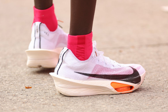Kelvin Kiptum’s prototype Nike shoes.